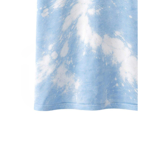 Camiseta de Manga Corta para Hombre, Cuello Redondo, Tejido de Punto, Corte Regular, Color Azul Claro con Patrón Blanco, 100% Algodón Transpirable - Product Image 6