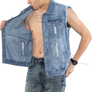 Chaquetas de Mezclilla sin Mangas con Logotipo Personalizado OEM, Chaquetas de Mezclilla de Alta Calidad para Hombre - Product Image 2