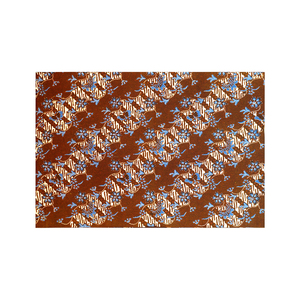 Handcrafted Indonesian Hand Drawn Batik Tulis Cotton Fabric Traditional Lereng Kembang Api Sogan Blue Premium Textile Cloth - Product Image 1