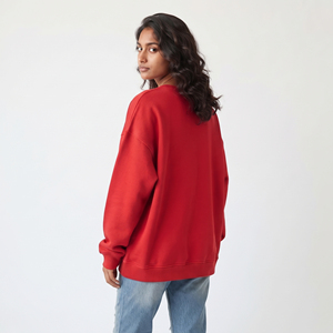 Sweat-shirt à col rond surdimensionné pour femmes, sweat-shirt personnalisé avec broderie sur le devant, t-shirt d'hiver en molleton 100% coton pour femmes - Product Image 2