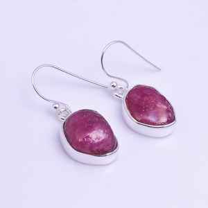 Handmade Raw <b>Citrine</b> Dangle <b>Earrings</b> 925 Sterling Silver Natural Gemstone - Product Image 5