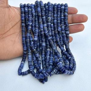 6mm 7mm Natural Sodalite <b>Heishi</b> Tyre Beads Wholesale Faceted Gemstone Beads For Necklace <b>Bracelet</b> Jewelry Making Trending 2025 - Product Image 5