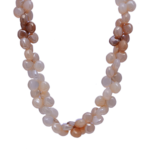 Collier classique en calcédoine naturelle, argent sterling 925, bijoux en pierres précieuses faits à la main, tendance pour femmes, 15,5 pouces, design unique - Product Image 1