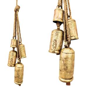 Ensemble de clochettes en métal doré au design moderne, écologiques, faites à la main, taille et forme personnalisables, décoration de Noël pour la maison, ROSHAN HANDICRAFTS - Product Image 3