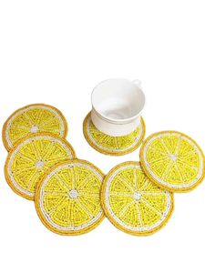 Trending Modern Handmade Glass <b>Beads</b> Embroidery <b>Coasters</b> Round Eco-Friendly Reusable High Quality 2mm Thick Table Top <b>Coasters</b> - Product Image 2