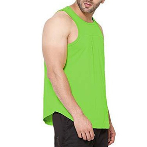 Débardeur Homme Tendance 2026 Vert Sans Manches Col Rond Couleur Unie Respirant Tricoté Décontracté - Product Image 5