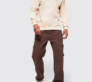 Pantalon cargo jogger en molleton élastique à taille élastique avec boucle, coupe décontractée, taille et logo personnalisables - Vêtement décontracté confortable et élégant pour homme - Product Image 4