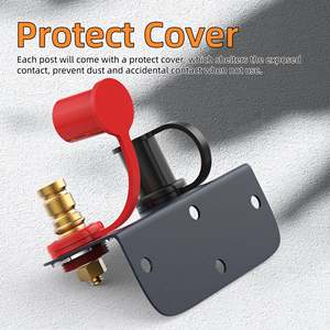 Remote <b>Battery</b> Jump Post Kit 4AWG 4FT Cable M10 3/8 Bottom Studs Marine Use - Product Image 4