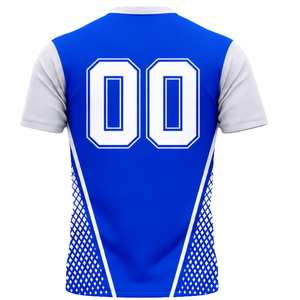 Manufacturer Royal Blue White Sublimated Volleyball Jersey Short Sleeve Team Sports Uniform Shirt Performance Game Clothing - Product Image 2