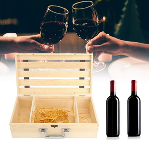 Caja de Regalo para Vino de Madera de Caucho Premium, Porta Botellas Individual Resistente con Asa, Empaque de Vino Ecológico y Sostenible - Product Image 3