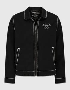 Chaqueta Vaquera Negra Vintage Y2K Estilo Buda, Streetwear Casual de Invierno, con Cierre, Oversize para Hombre, Ecológica y de Secado Rápido - Product Image 1