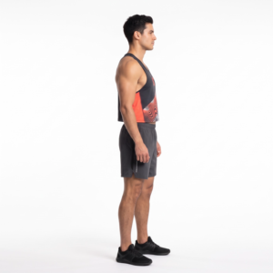 Custom Men's Cropped Racerback Tank <b>Top</b> ECONYL Compression Workout Y-Back Gym Crop <b>Top</b> OEM Manufacturer - Product Image 3