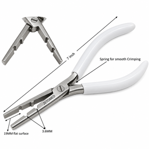 Pince de pose et de retrait d'extensions capillaires de 7 pouces, en acier inoxydable, à mâchoires plates, manche bleu, outil professionnel de salon - Product Image 6