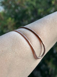 Belladec Handcrafted Wavy <b>Copper</b> Cuff Bracelet Open Adjustable <b>Bangle</b> Classic Minimalist Artisan Jewelry Elegant Gift Women - Product Image 5