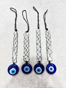 Adorno Colgante de Piritas Naturales Hechas a Mano con Ojo Turco Azul, Protección Nazar, Decoración de Pared de Cristal Feng Shui para el Hogar, Venta al por Mayor - Product Image 5