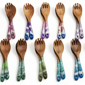 ชุดช้อนส้อมเรซิ่น ชุดช้อนส้อมรักษ์โลก ชุดช้อนส้อมนำกลับมาใช้ใหม่ได้ ชุดช้อนส้อมปลอดภัยสำหรับอาหาร ชุดช้อนส้อมสำหรับครัว ชุดช้อนส้อมสำหรับโต๊ะอาหาร ชุดช้อนส้อมสำหรับรับประทานอาหาร ชุดช้อนส้อมตกแต่งโต๊ะอาหาร - Product Image 1