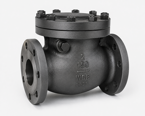 Factory Direct C-Way 2 Inch Class 150 Flanged Swing Check Valve Manual <b>PTFE</b> WCB Body Raised Face for Water Treatment Plants - Product Image 1
