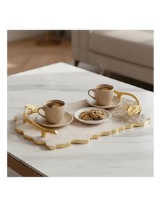 Plateau de service rond classique en résine de luxe à un seul niveau, compatible lave-vaisselle, capacité >501ml, vaisselle et bijoux - Product Image 3