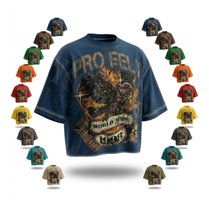 Camiseta de Hombre de Moda, Cuello Redondo, Estilo Urbano, Hombros Caídos, con Pedrería, Logotipo Personalizado, Transpirable, Estilo Hip Hop - Product Image 1