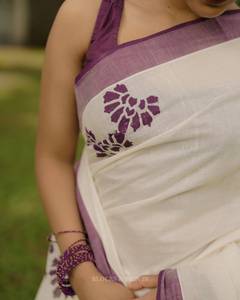 Sari de Lino y Algodón con Estampado Digital, Exclusivo de Bollywood, Elegante, Ropa Étnica, para Bodas, Fiestas, Uso Casual - Product Image 6