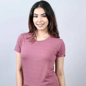 Camiseta Informal de Algodón para Mujer, Color Sólido, Ligera, Transpirable, Cómoda, Suave al Tacto, Corte Regular para Usar Todo el Día - Product Image 5