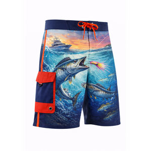 Shorts de bain pour hommes 2026 à séchage rapide, imprimé 3D poisson basse, pour la pêche, la plage et le surf, avec poche cargo - Product Image 4