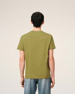 เสื้อยืดแขนราแกลนผู้ชาย สีครีมเขียว แต่งลายปักหัวใจ ทรงปกติ ผ้าเจอร์ซีย์คอตตอน คอกลม สไตล์ลำลอง - Product Image 2