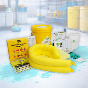 Kit de Réponse aux Déversements Chimiques, Seau de 20 Litres, Kit Absorbant Portable pour Déversements de Produits Chimiques Dangereux, pour Urgences Industrielles et Lieux de Travail - Product Image 2