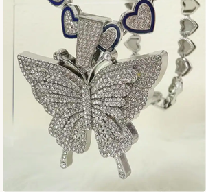 Butterfly Pendant with Moissanite Diamonds Iced Out <b>Jewelry</b> <b>Charm</b> Luxury Wholesale Pendant - Product Image 3