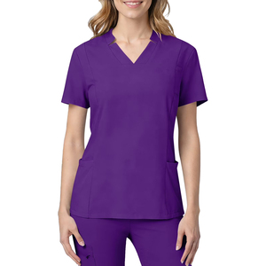 Custom 100% Cotton Woven Fabric Jersey Nurse Uniform <b>Sets</b> <b>Doctor</b> Dental Hospital Scrubs Stand Collar Zipper Top Jogger Straight - Product Image 3