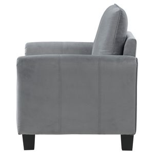 Fauteuil d'appoint rembourré à accoudoirs roulés Dixon Grey pour salon - Product Image 6