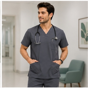 Ensemble de jogging médical confortable pour hommes, respirant, en spandex, pour médecins, infirmières, vêtements de travail d'hôpital, tendance, durable, personnalisable - Product Image 6