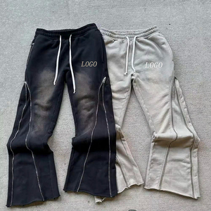 Pantalones Deportivos Personalizados de Felpa Francesa 100% Algodón, con Cordón en la Cintura, Lavado Ácido, Efecto Desteñido por el Sol - Product Image 1