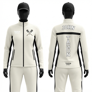 Traje de Entrenamiento de Lacrosse Personalizado para Mujer, 290 GSM, Poliéster Tricot, Diseño con Paneles Gris Azul, Logotipo Bordado con Transferencia de Calor - Product Image 2