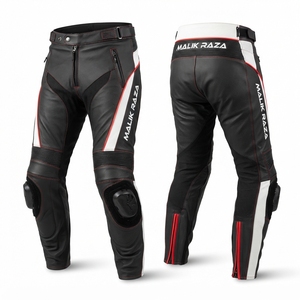 กางเกงหนังสำหรับขี่มอเตอร์ไซค์ |   ตัดเย็บตามขนาดที่กำหนด |   หนังวัวแท้เกรดท็อป หนา 1.3 มม. |   อุปกรณ์ทีม - Product Image 2