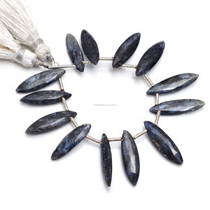 Perles de kyanite bleu royal naturelles faites à la main de qualité supérieure, forme marquise, 4 pouces, 18x5mm-20x6mm, pierres précieuses, fabrication de bijoux - Product Image 1