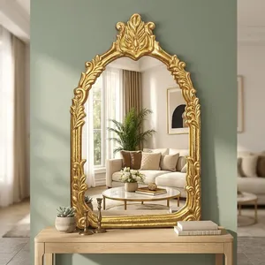 Arched Wall <b>Mirror</b> with <b>Gold</b> Aluminium Casted <b>Frame</b> Decorative <b>Mirror</b> for Bedroom Living Room Hallway Home Decor - Product Image 6