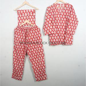 Conjunto de Pijama de Manga Larga con Cuello en V 100% Algodón para Mujer, Suave, Transpirable y Lavable a Máquina - Product Image 5