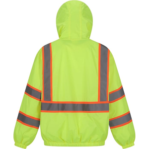 High Visibility Safety <b>Jacket</b> Class 2 Orange Reflective Workwear with <b>Silver</b> Stripes - Product Image 4