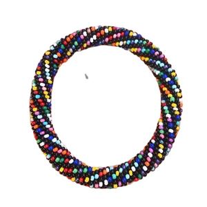 Customizable Round Shape Glass <b>Beads</b> Bangle Cotton <b>Threads</b> Bangle 3 Color Bracelet From India Handmade Bracelet and Girls - Product Image 1