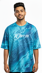 เสื้อยืดโอเวอร์ไซส์ผู้ชาย สไตล์สตรีทแวร์ พิมพ์ลายแบบซับลิเมชั่น ทรงหลวม ใส่สบาย ทันสมัย - Product Image 3