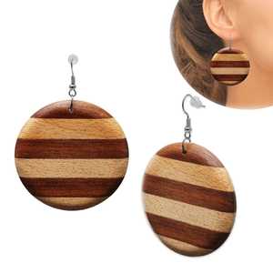 Pendientes de Moda para Mujer, Material de Resina y Madera, Diseño Personalizado para Fiestas y Eventos, India MN EXPORTS, Modelo MNE-1106, Canal - Product Image 4