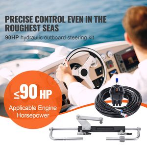 Kit di Sterzo Idraulico Fuoribordo 90HP per Imbarcazioni Marine, Pompa Timone, Cilindro Blocco a Due Vie, Sistema da 24 Piedi, Parti e Accessori - Product Image 2