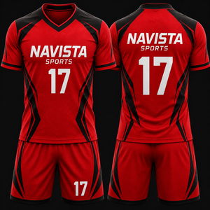 ชุดยูนิฟอร์มฟุตบอลแบบกำหนดเอง NAVISTA SPORTS-100% โพลีเอสเตอร์ เป็นมิตรกับสิ่งแวดล้อม ป้องกันรังสียูวี ระบายอากาศได้ดี แขนสั้น แบบกำหนดเอง - Product Image 3