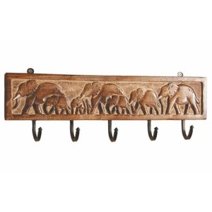 ที่แขวนกุญแจไม้มะม่วง 5 ตะขอ - สีน้ำตาลแบบชนบท งานแฮนด์เมด ขายส่ง - Product Image 4