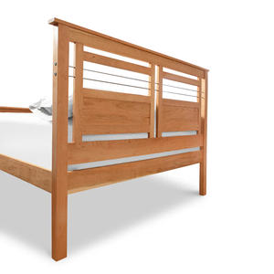 Contemporary Industrial Solid Wood <b>Bed</b> <b>Frame</b> with Metal Cable Accents Wholesale Bedroom Furniture Set - Product Image 5