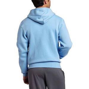 เสื้อฮู้ดซิปผู้ชาย สีฟ้าอ่อน ทรงปกติ สีพื้น ผ้าฝ้ายฟลีซถัก 100% สไตล์ลำลอง - Product Image 2