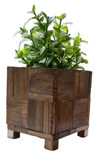 ARTESANÍA maceta de madera Wishing Well maceta decoración de jardín de patio trasero macetas de madera creativas macetas de flores de corteza jardín - Product Image 3