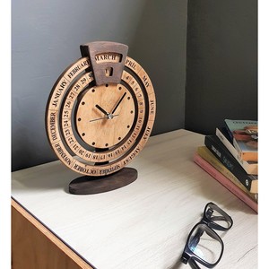 Acacia Wood Two-Tone Inlay wooden <b>wall</b> clocks and <b>desk</b> clocks OEM Custom Wholesale | Aqdus Saleem India - Product Image 2