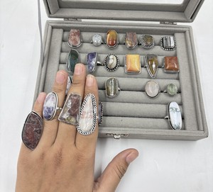Wholesale Brass <b>Ring</b> Natural Gemstone Assorted <b>Ring</b> Handmade Bulk Lot <b>Rings</b> For Women - Product Image 4